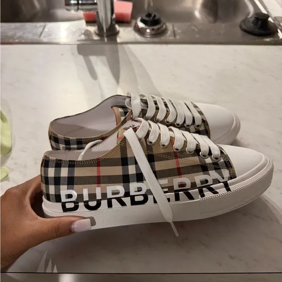 Burberry Checkered Canvas Sneakers - Picture 1 of 5